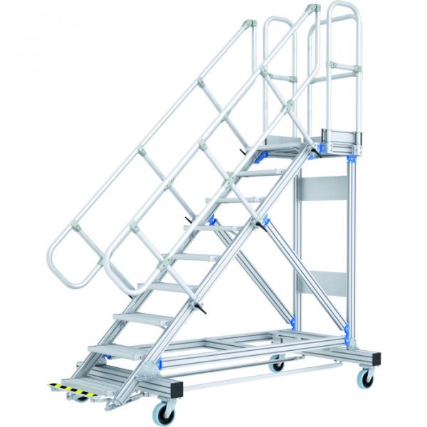 Zarges Plattformtreppe fahrbar mit ZARGES ERGO-Stop